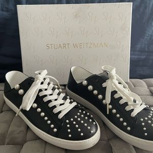 Stuart Weitzman Women's Goldie Convertible Pearl & Leather Sneaker